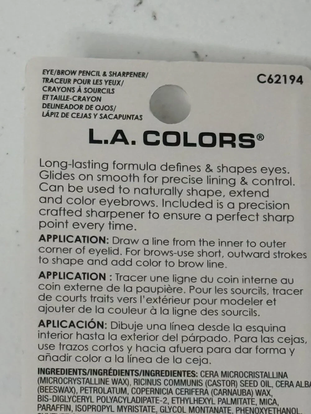 L.A. Colors Dark Brown Eyeliner Brow Pencil Set w Sharpener New